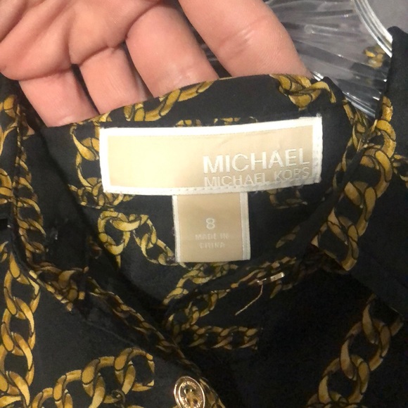 Michael Kors button down chain print top size 8 - Picture 3 of 4